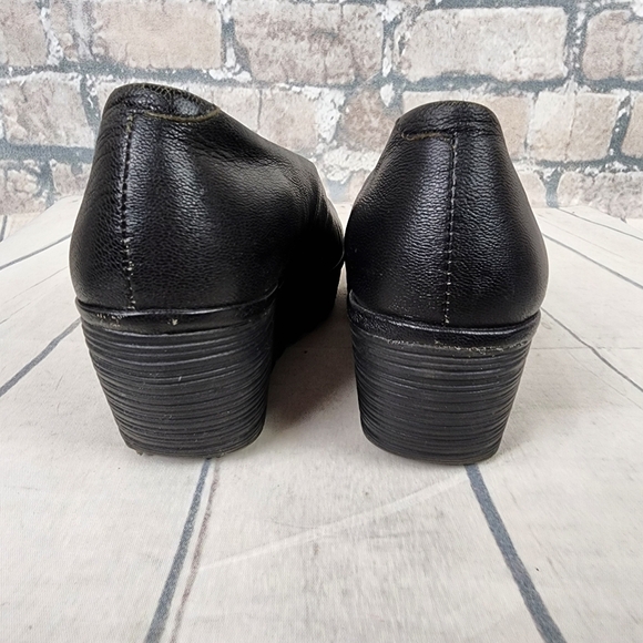 Fly London YAZ Leather Wedge Pump Black Size 38 Slip On Comfort - Picture 11 of 15